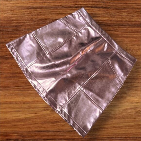 Art Class Rose Gold Pink Metallic Mini Skirt - Picture 1 of 4